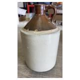 2 tone crock jug  9.5ï¿½ tall some flaws