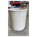 6. 25'small  beige crock some flaws