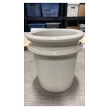 Stoneware ice cream crock no lid  chips and a few