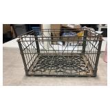 Vintage metal with plastic on bottom milk crate
