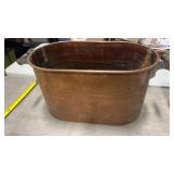 Copper  boiler wash tub with handles