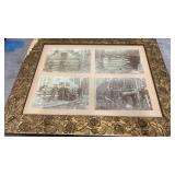 4 Vintage Framed Hunting Photos , Late