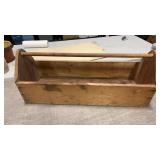 Large wooden carpenters tool box approximately