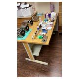 Wood and metal table approximately  60. X 30 x