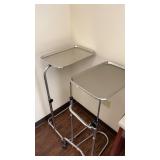 2 Metal medical tray tables