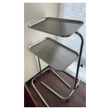 2 Metal medical tray tables