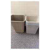 6 Plastic Garbage Cans. approx 15 ï¿½ Tall