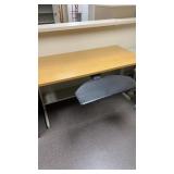 Wood Top Office Desk w/ Black Articulated