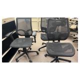 Set of 3 Breathable Office Chaire on Castete ,