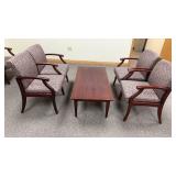 4 Padded Office Chairs & Table, Table is 48ï¿½ Wide