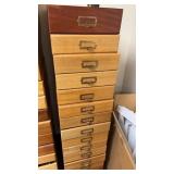 13 Individual wooden file boxes approximately