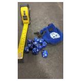 10 Polyhedral Dice w/ Bag, Blue
