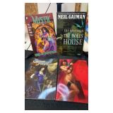 4 miscellaneous paper back books/comics  mystic