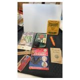 Miscellaneous group of sealed  crayons in tin ,