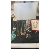 Grouping of costume necklaces