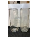 Vintage embossed glass baby bottles