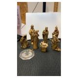 Nativity scene, figurines, and 1  ornament and
