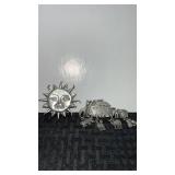 2 silver tone ladies brooches/ pin