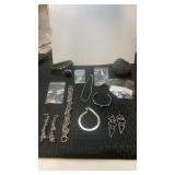 Miscellaneous silvertone jewelry bracelets,