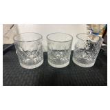 3 Waterford Crystal whiskey glasses