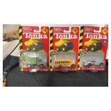 3 tonka  new on card utility van school bus and