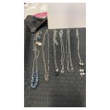 Group of Silver tone necklaces