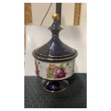 Hand made  G. Florentine cobalt blue  lidded