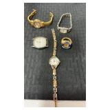 3 ladies watches 1 watch ring and more
