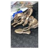 Pewter mini figure of a horse and cowboy _2.5ï¿½