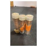 3 Rolls Canadian Pennies, 2- 1964 , 1-1965