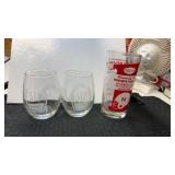 1971 Nebraska football drinking glass and two sip