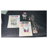 Group of earrings , necklace and pins