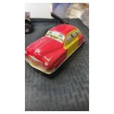 Vintage 1950 Cortland Woody, wagon, red metal,