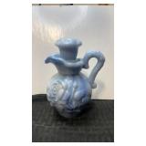 Avon blue swirl milk glass pitcher  6.5 inches