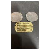 3 Vintage Military Dig Tags, 2 Different Soldiers