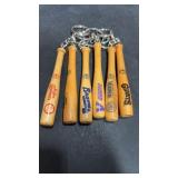 5 Mini Baseball Bats Key Chains