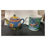 Teapot kitchen timer and Christmas coffee cup