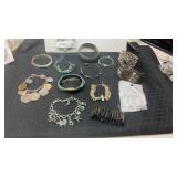 Miscellaneous silvertone bracelets