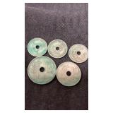 Group of (5) Belgium coins