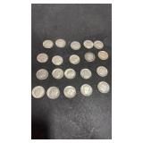 20 Silver Roosevelt Dimes
