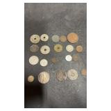 20 Vintage Foreign Coins, France , Belgium more