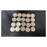 20.  Mixed dates silver quarters