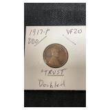 1917 Lincoln wheat sent trust double die