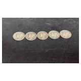 5 1940s Mercury Dimes