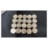 20.  Mixed dates silver quarters