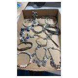 Silvertone bracelets and more