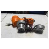 2 Rotary Dial Linesman's Telephones Orange &