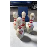 4 Vintage Bowling Pins Hunting Target Practice