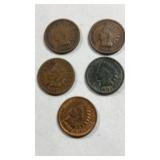 (5) Indian head cents mixed dates