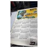 Large, 1973 Burlington Northern calendar 42 x 26'